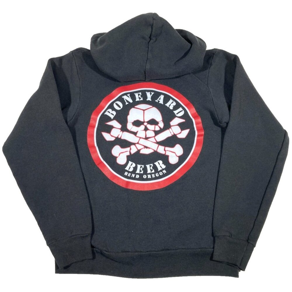 Boneyard Beer Bend Oregon Brewery Hoody Hooded Sweatshirt Womens Small Zip-up
